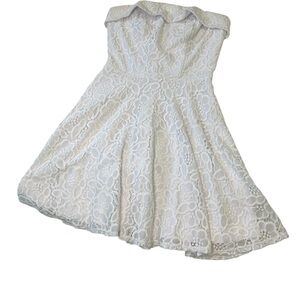 City Studio Strapless White Lace Dress